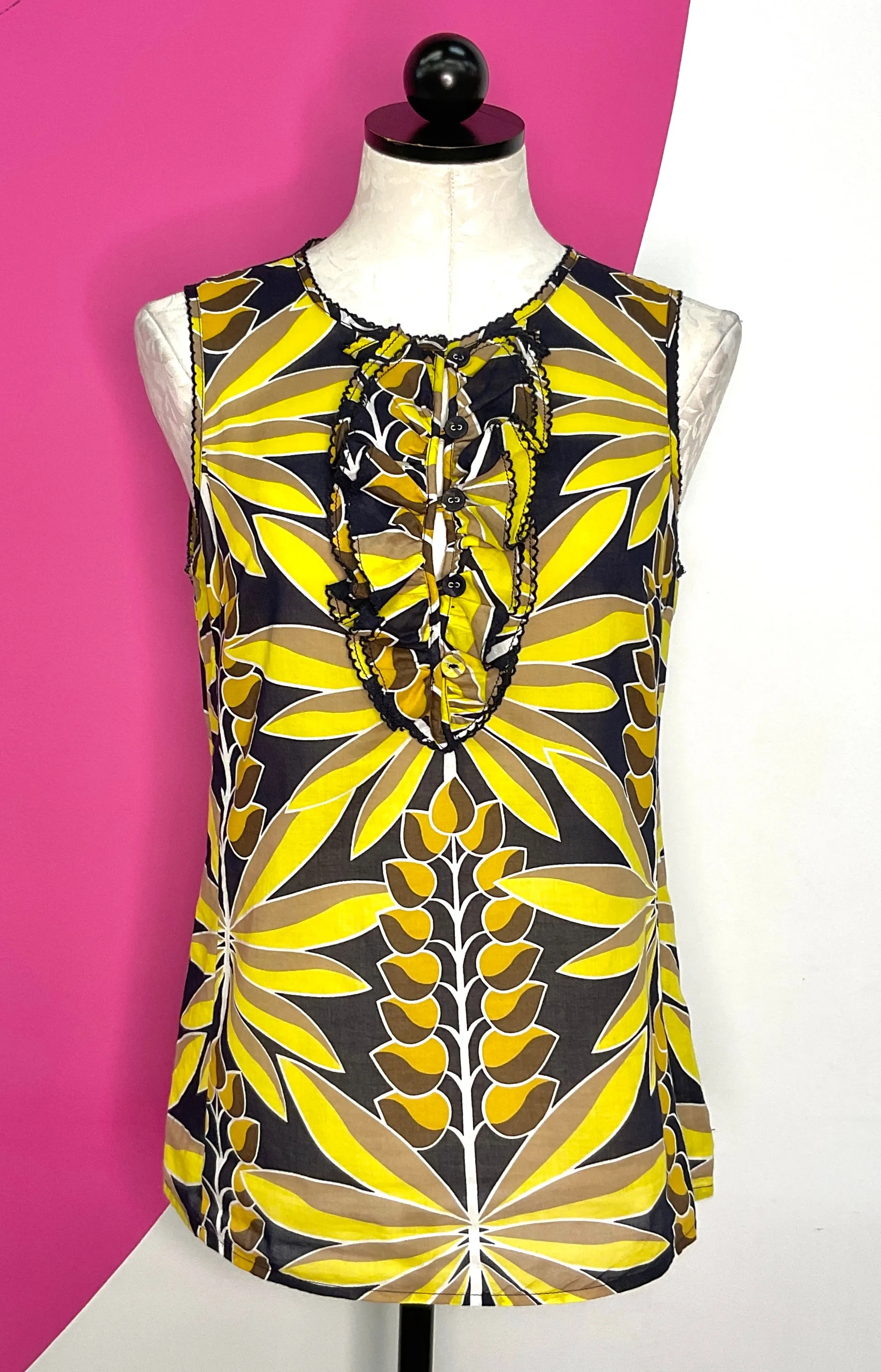 TORY BURCH LEAF RUFFLE TOP - 4
