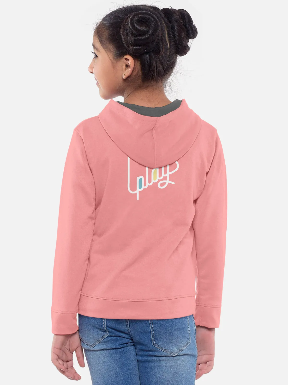 Trendy Printed Full Sleeve / Long Sleeve Hooded Tshirt for Girls - Pack of 2