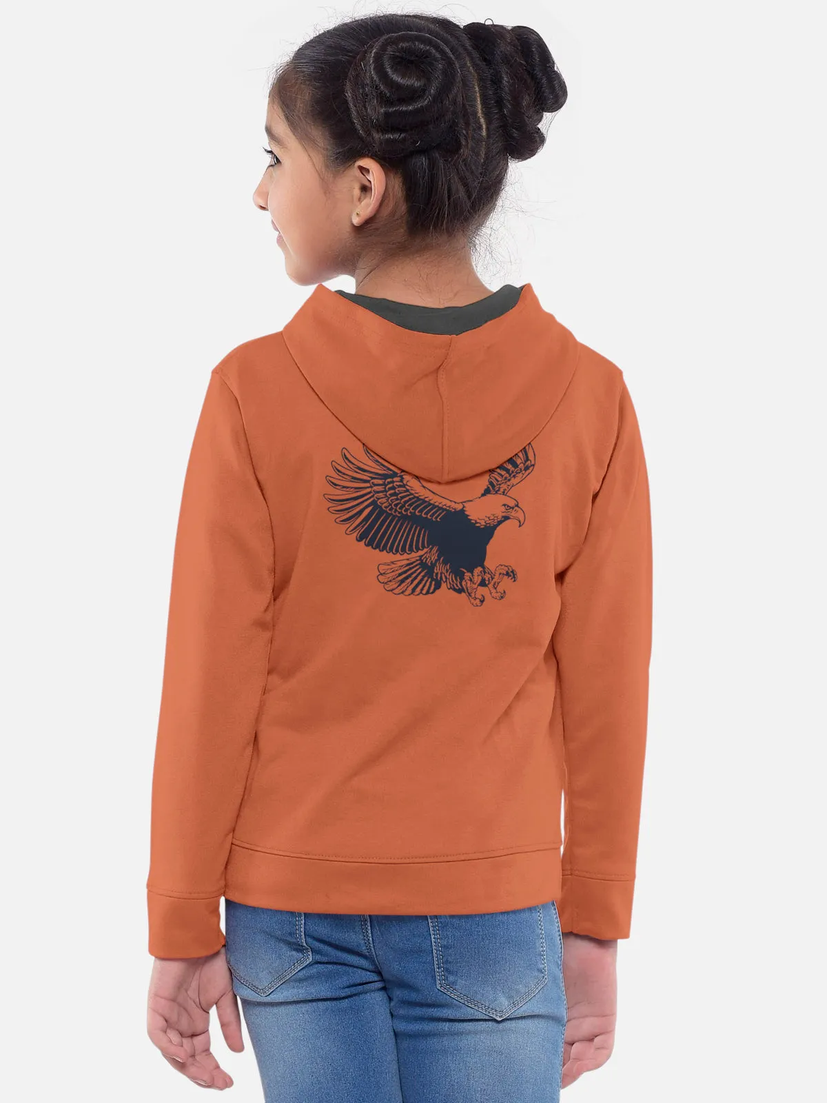 Trendy Printed Full Sleeve / Long Sleeve Hooded Tshirt for Girls - Pack of 2