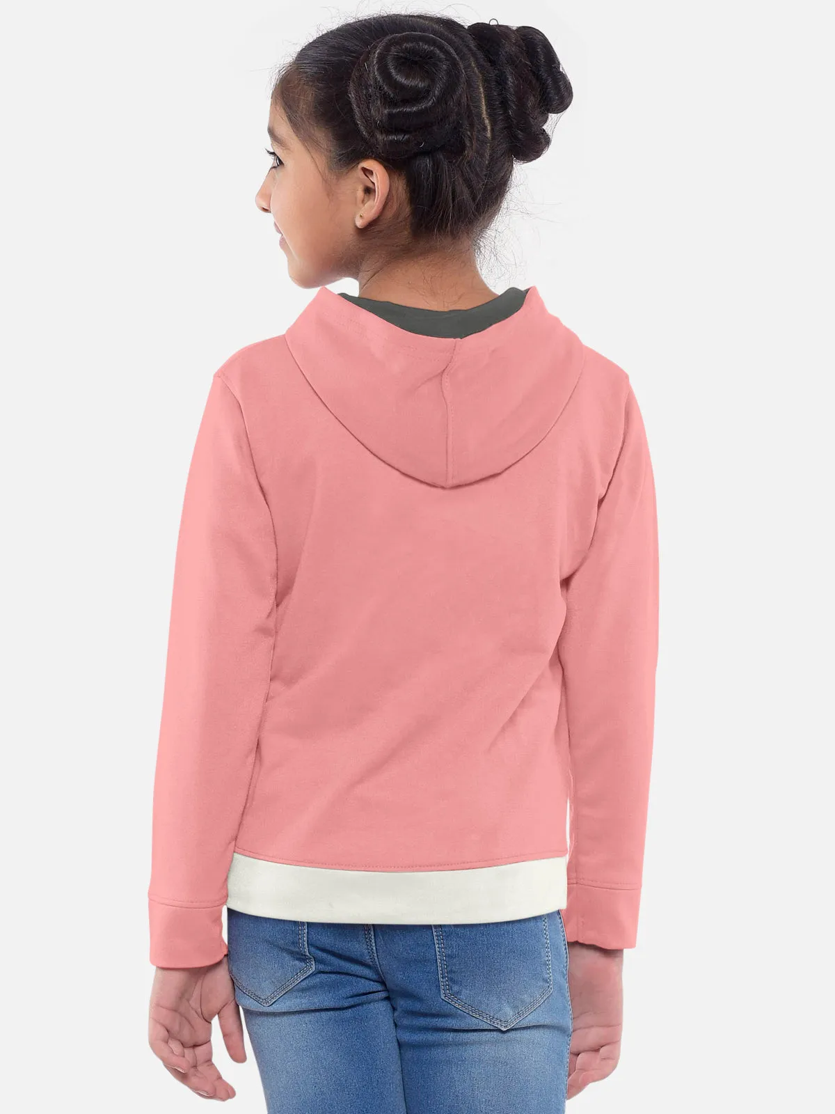 Trendy Printed Full Sleeve / Long Sleeve Hooded Tshirt for Girls - Pack of 2