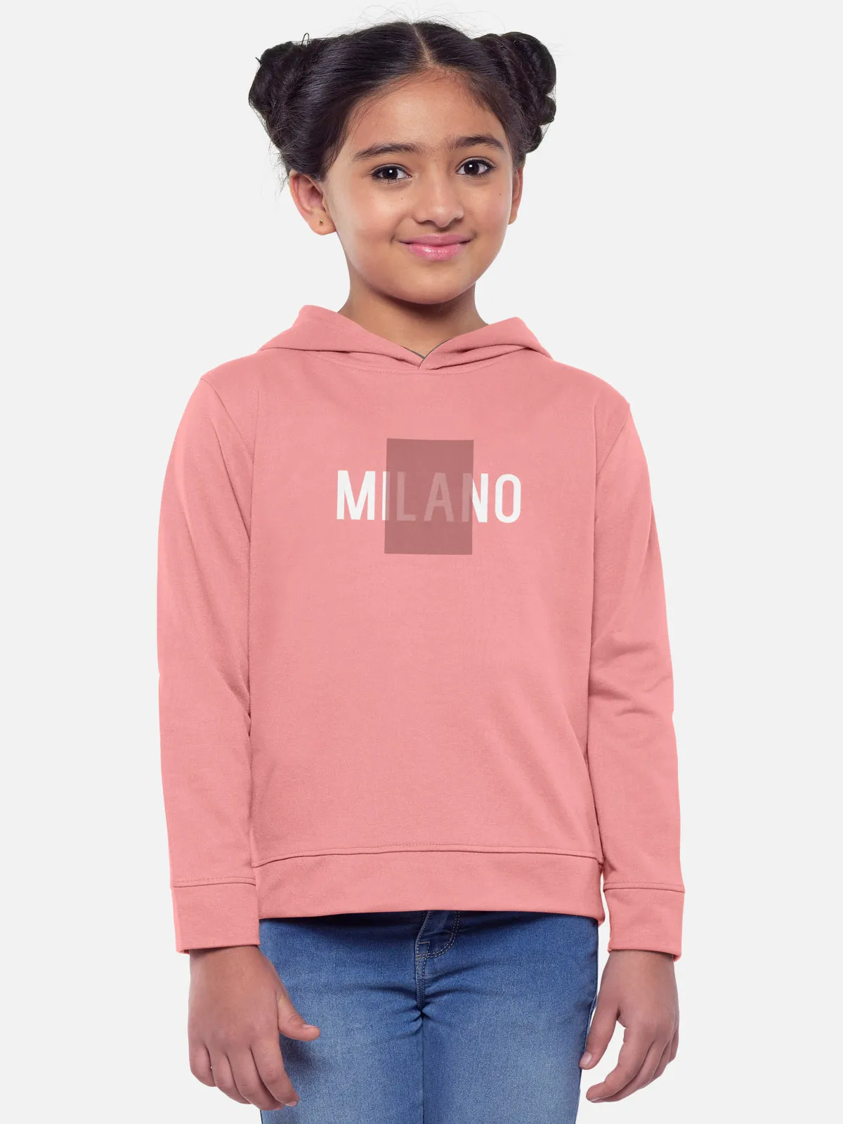 Trendy Printed Full Sleeve / Long Sleeve Hooded Tshirt for Girls - Pack of 2