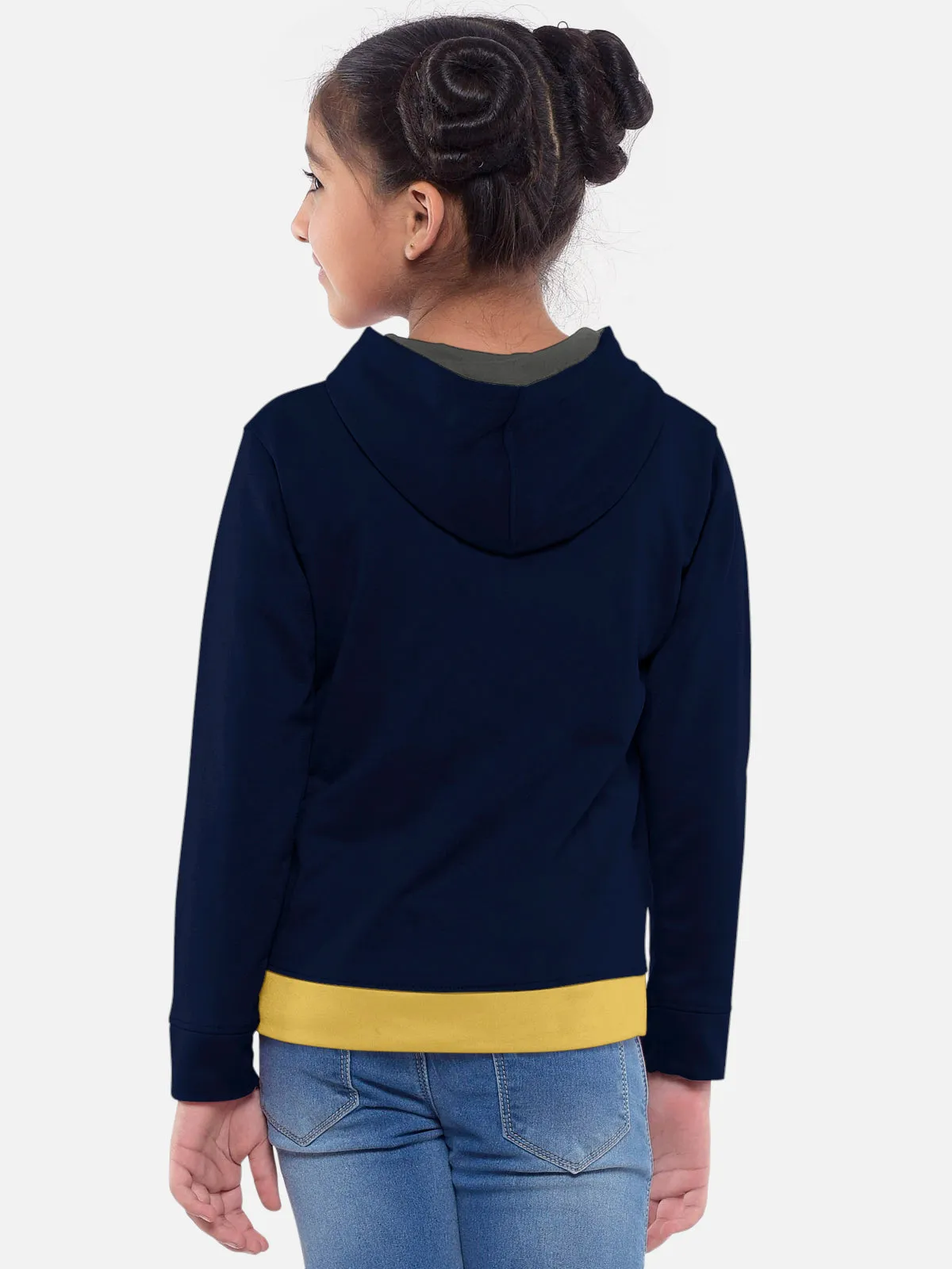 Trendy Printed Full Sleeve / Long Sleeve Hooded Tshirt for Girls - Pack of 2