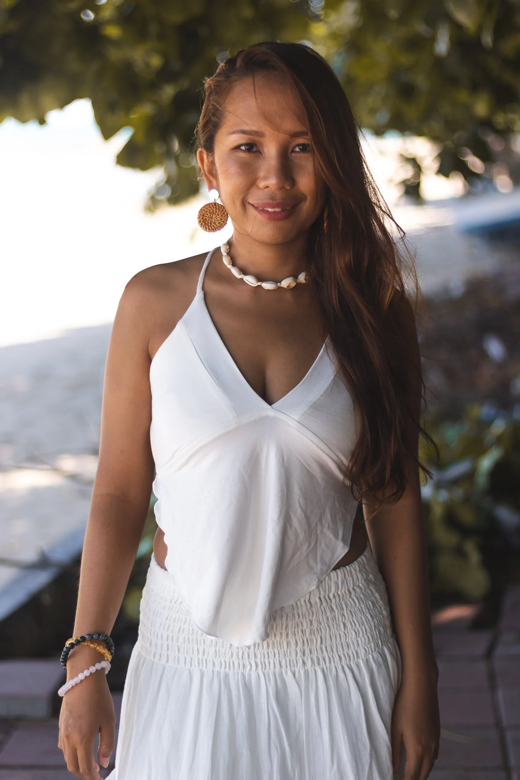 Triangle Crop Top Cami White