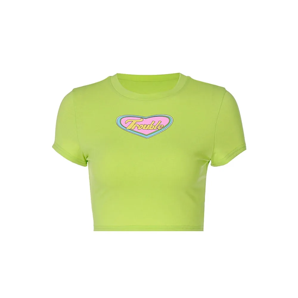 Trouble Crop Top in Green