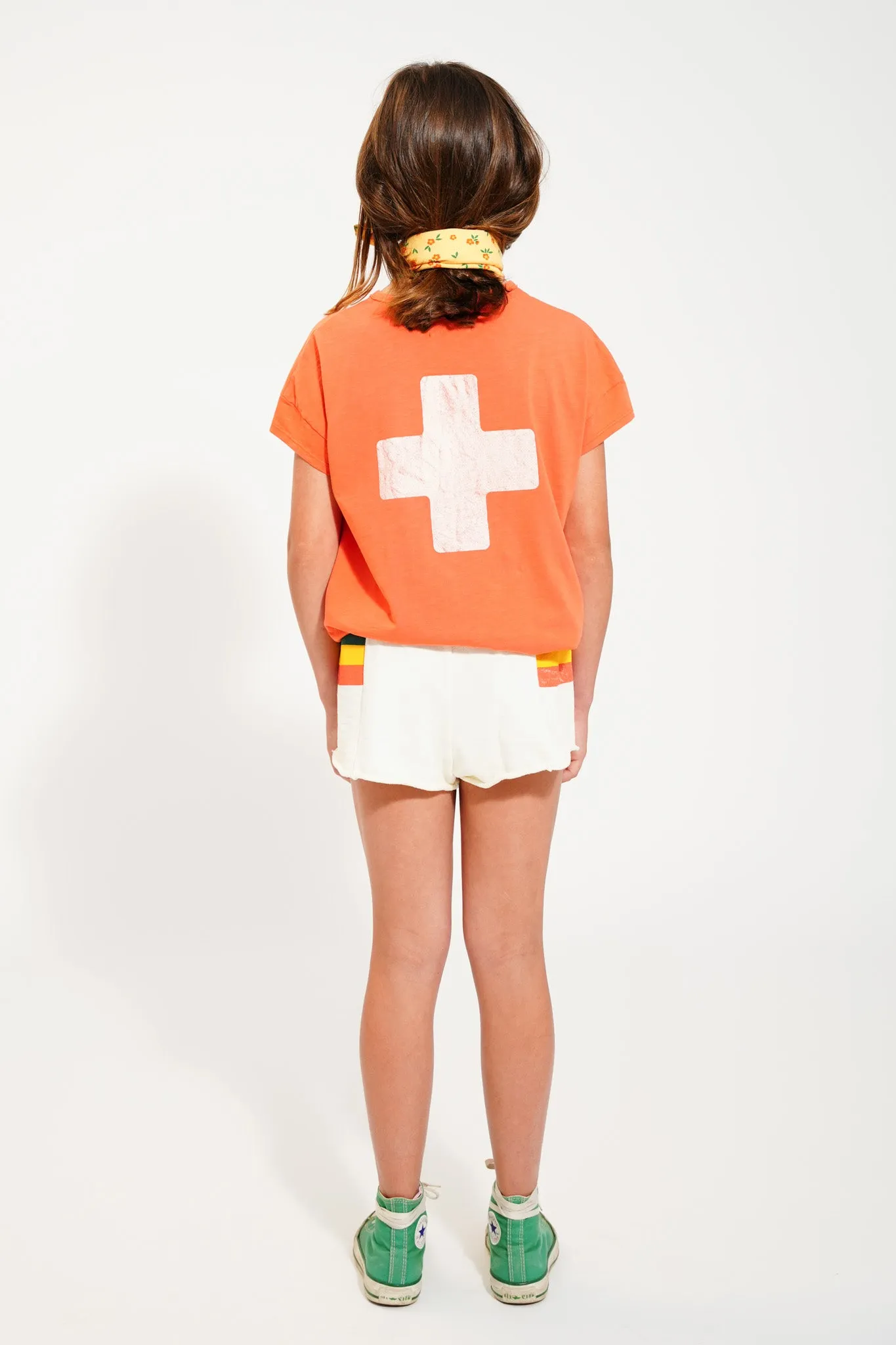 t'shirt | orange w/ "first aid" print