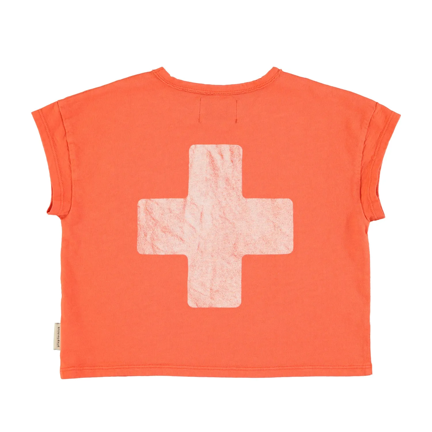 t'shirt | orange w/ "first aid" print