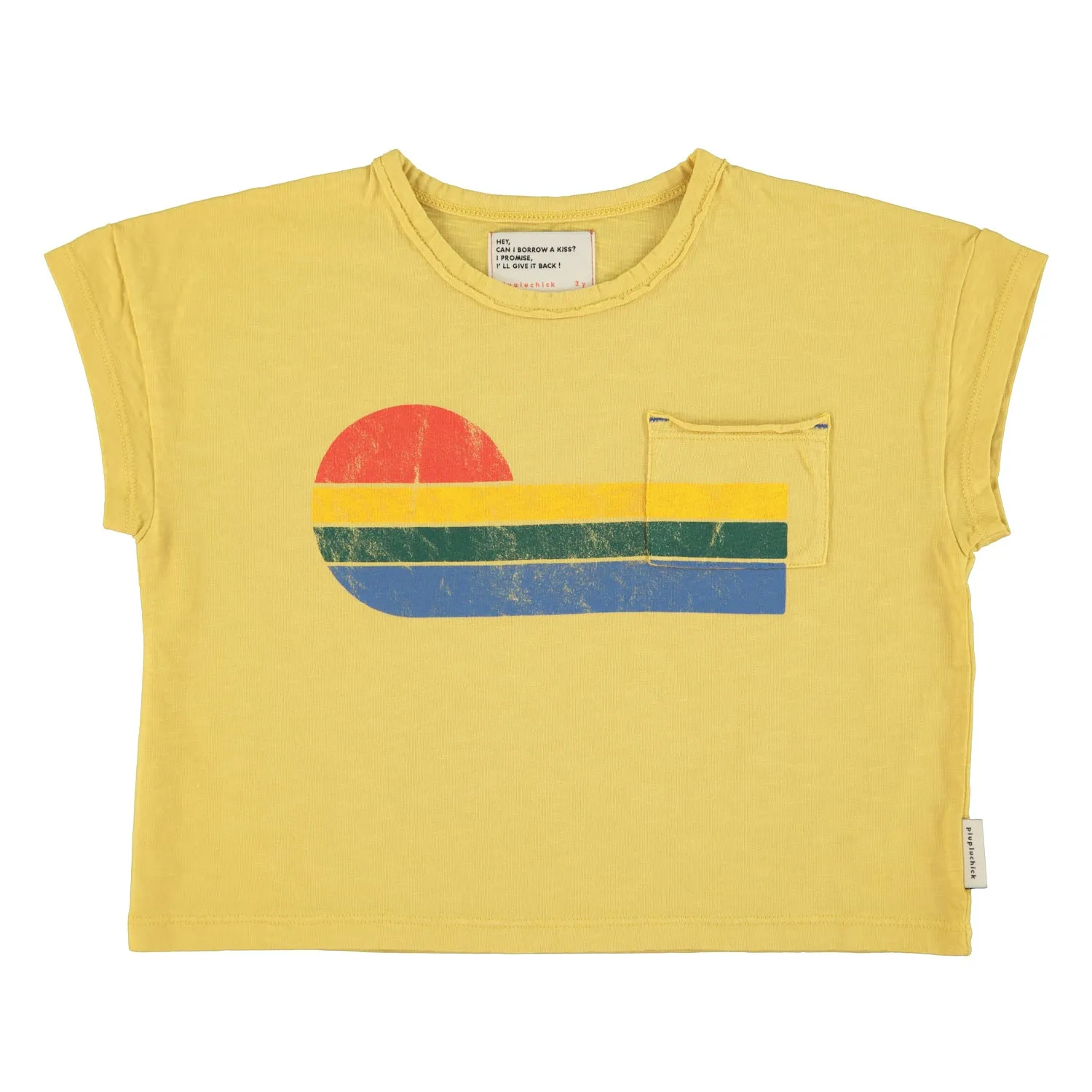 t'shirt | yellow w/ multicolor wave print