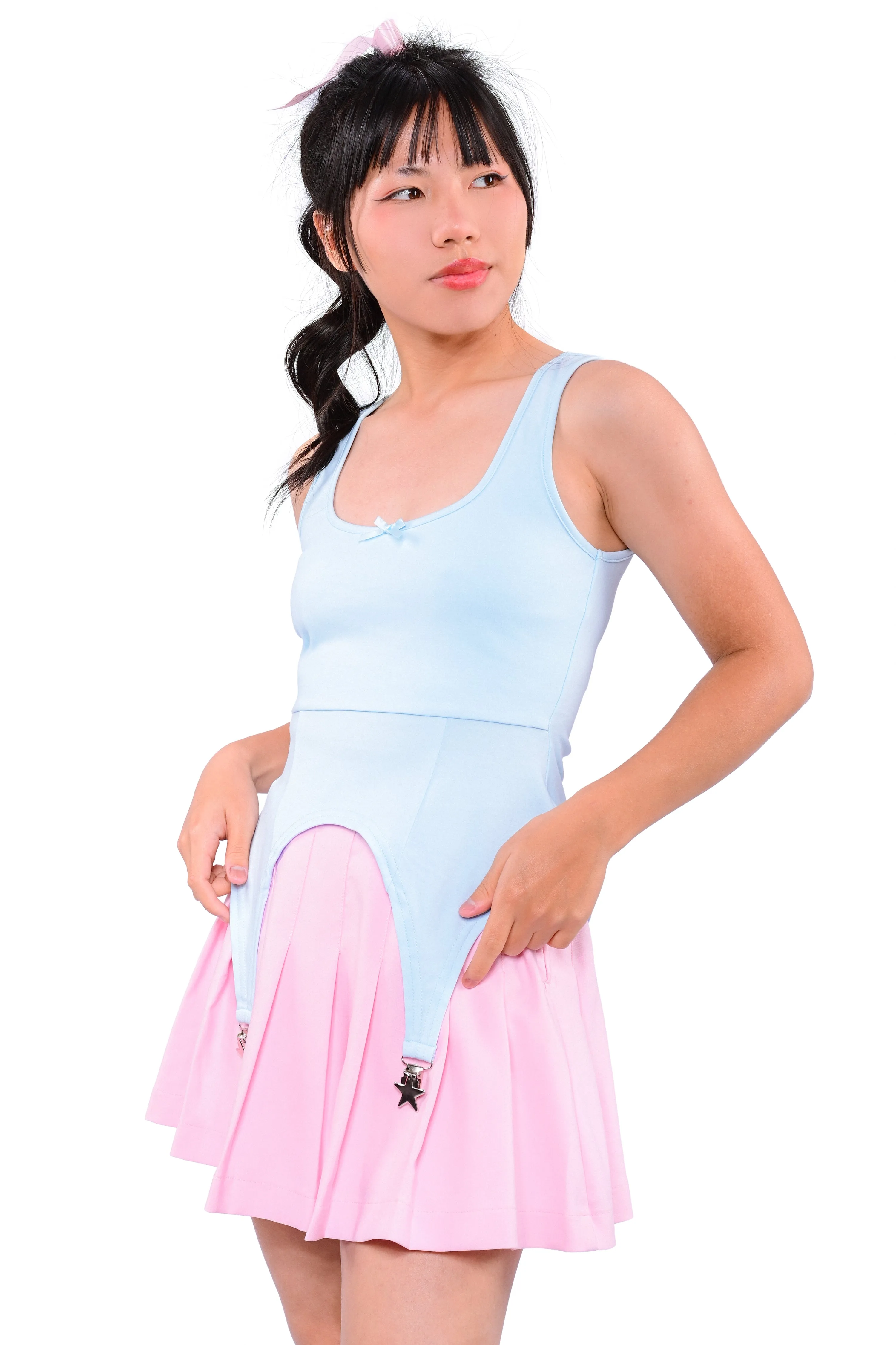 Twinkle Star Garter Cami - Sky Blue