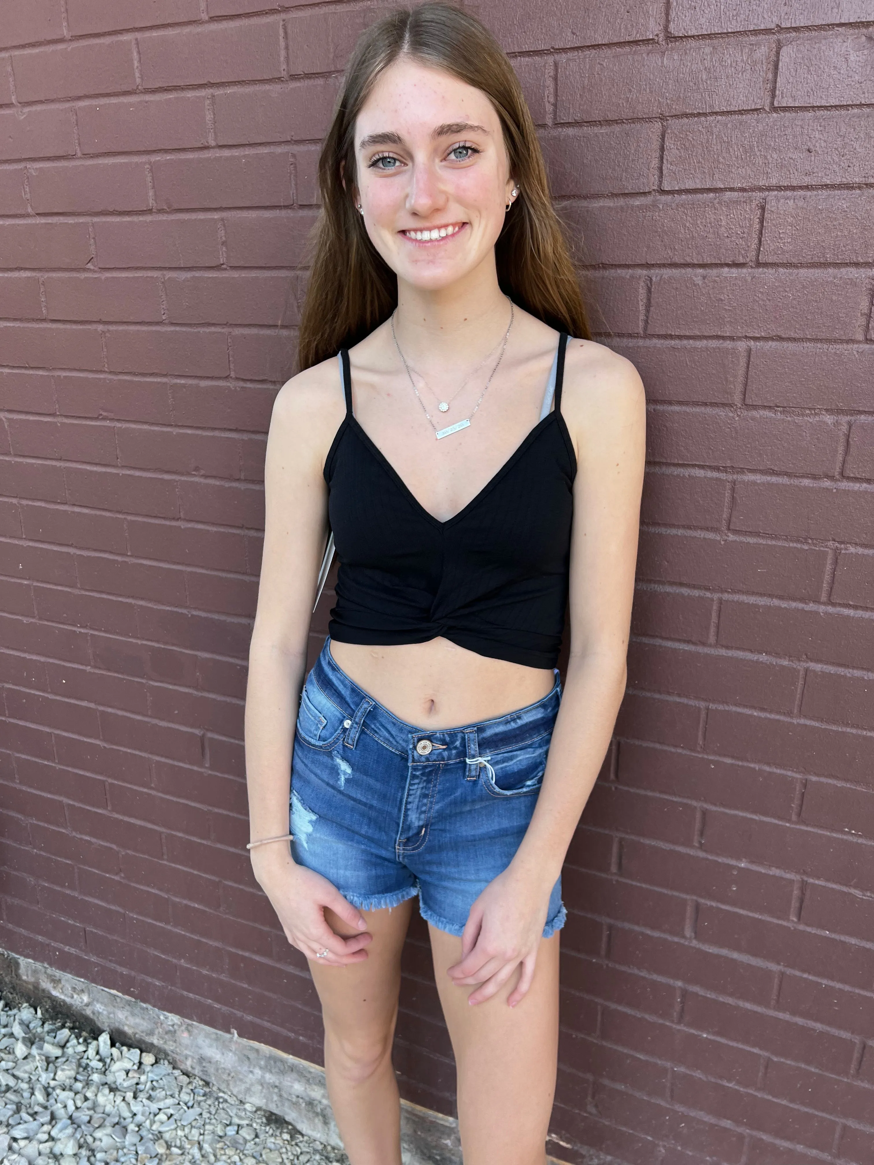 Twisted Dreams Crop Top - Black