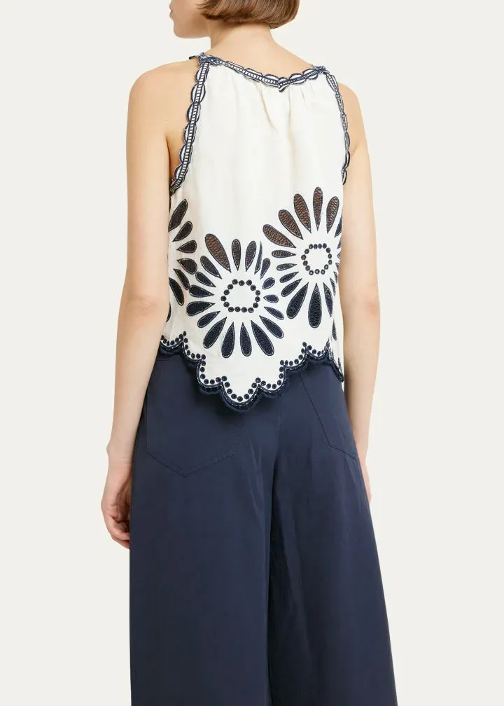 Ul0253 Ulla Johnson Jolie Embroidered Top