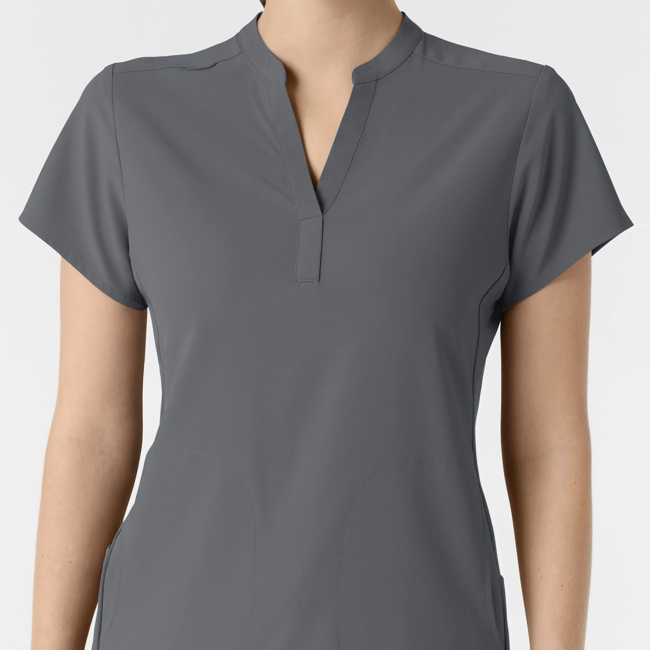 UMSL RENEW Women's Mandarin Collar Scrub Top With Logo