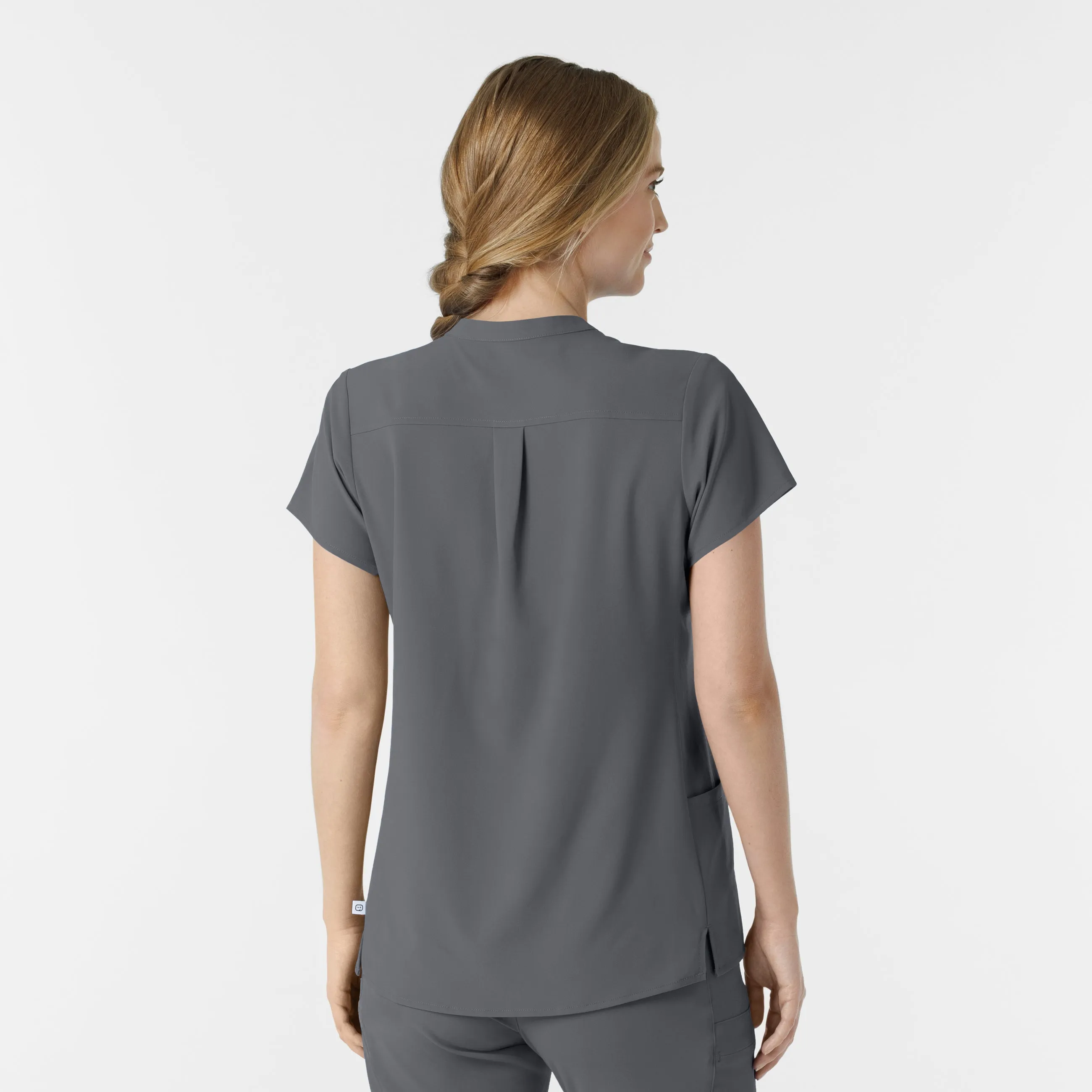 UMSL RENEW Women's Mandarin Collar Scrub Top With Logo