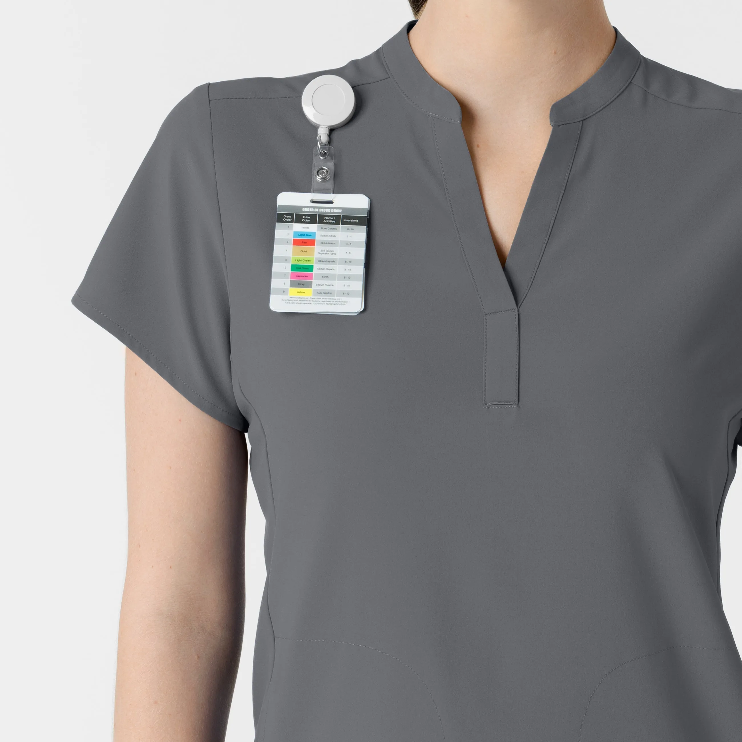 UMSL RENEW Women's Mandarin Collar Scrub Top With Logo