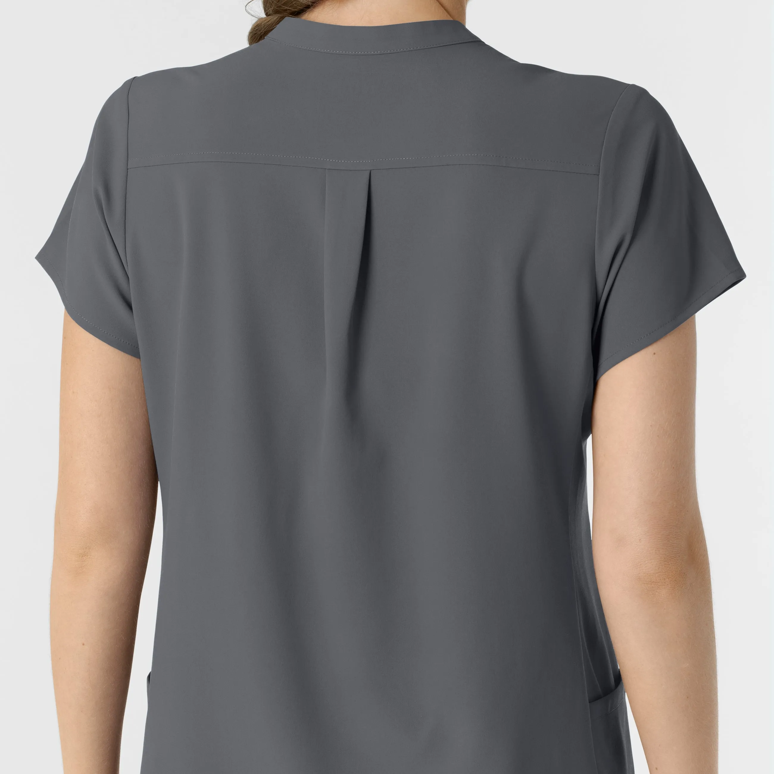 UMSL RENEW Women's Mandarin Collar Scrub Top With Logo