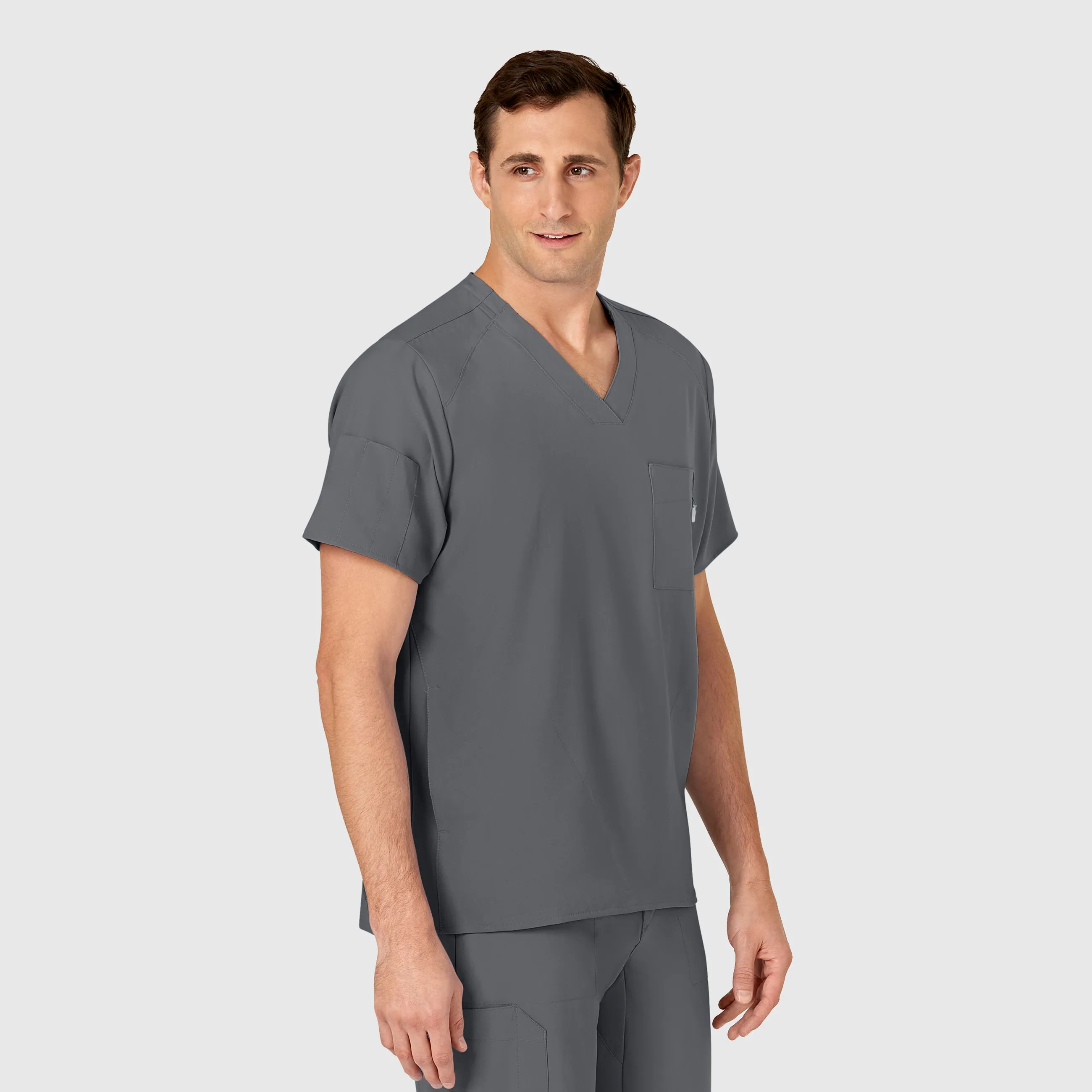 UMSL W123 Men's V-Neck Scrub Top With Logo