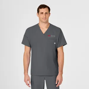 UMSL W123 Men's V-Neck Scrub Top With Logo