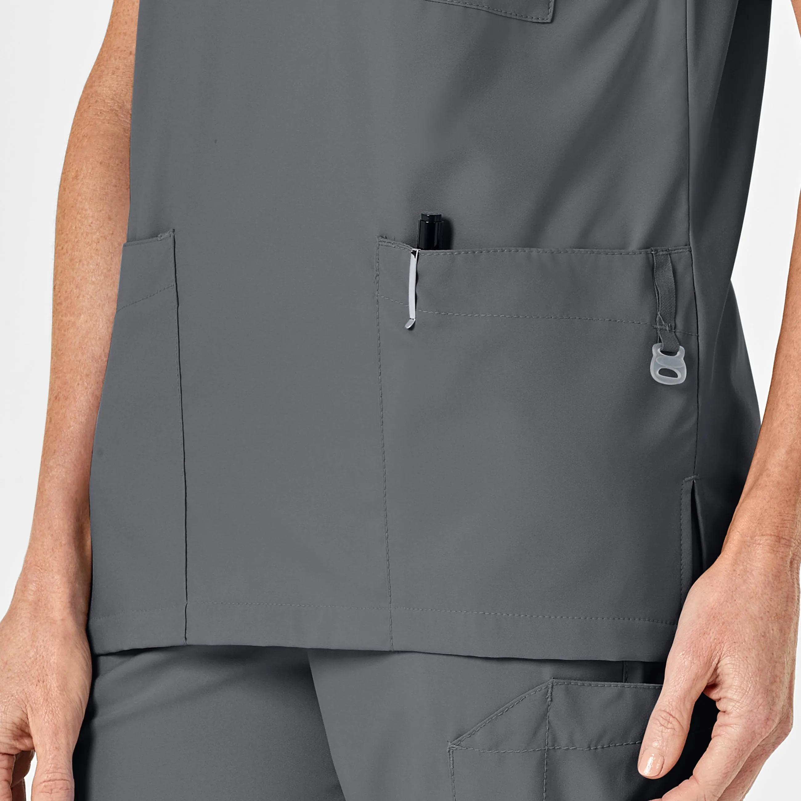 UMSL W123 Unisex 4 Pocket Utility Scrub Top With Logo