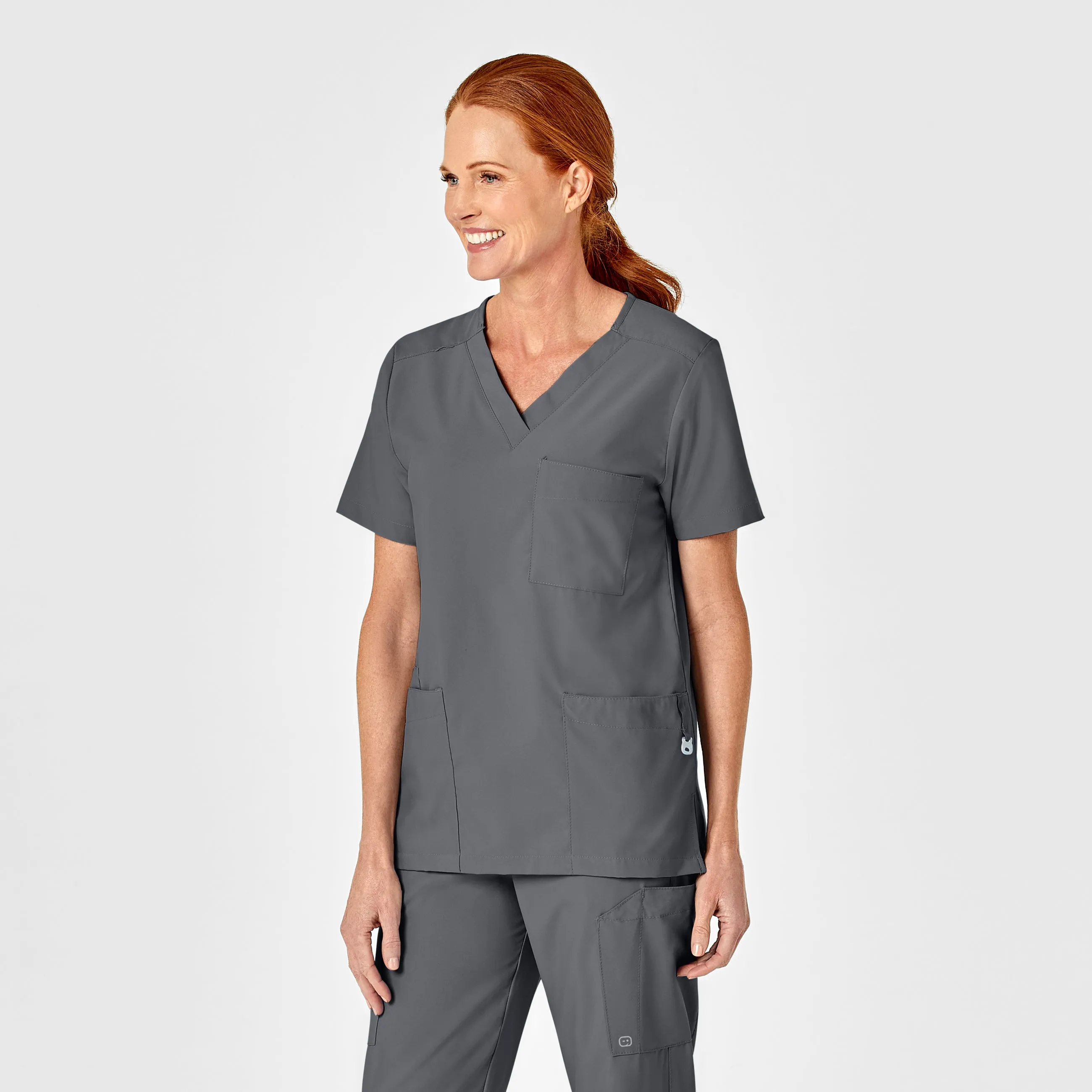 UMSL W123 Unisex 4 Pocket Utility Scrub Top With Logo
