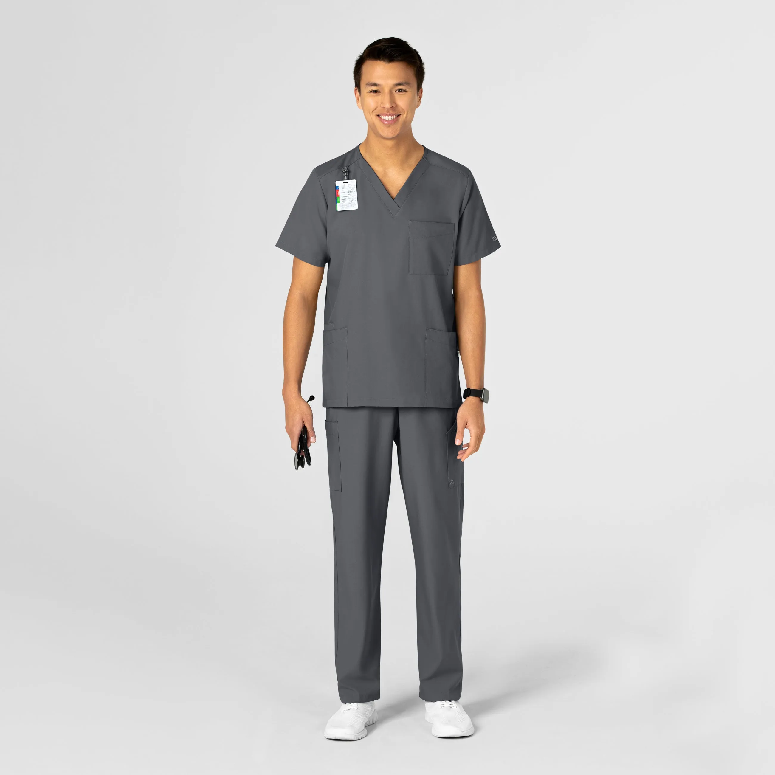 UMSL W123 Unisex 4 Pocket Utility Scrub Top With Logo