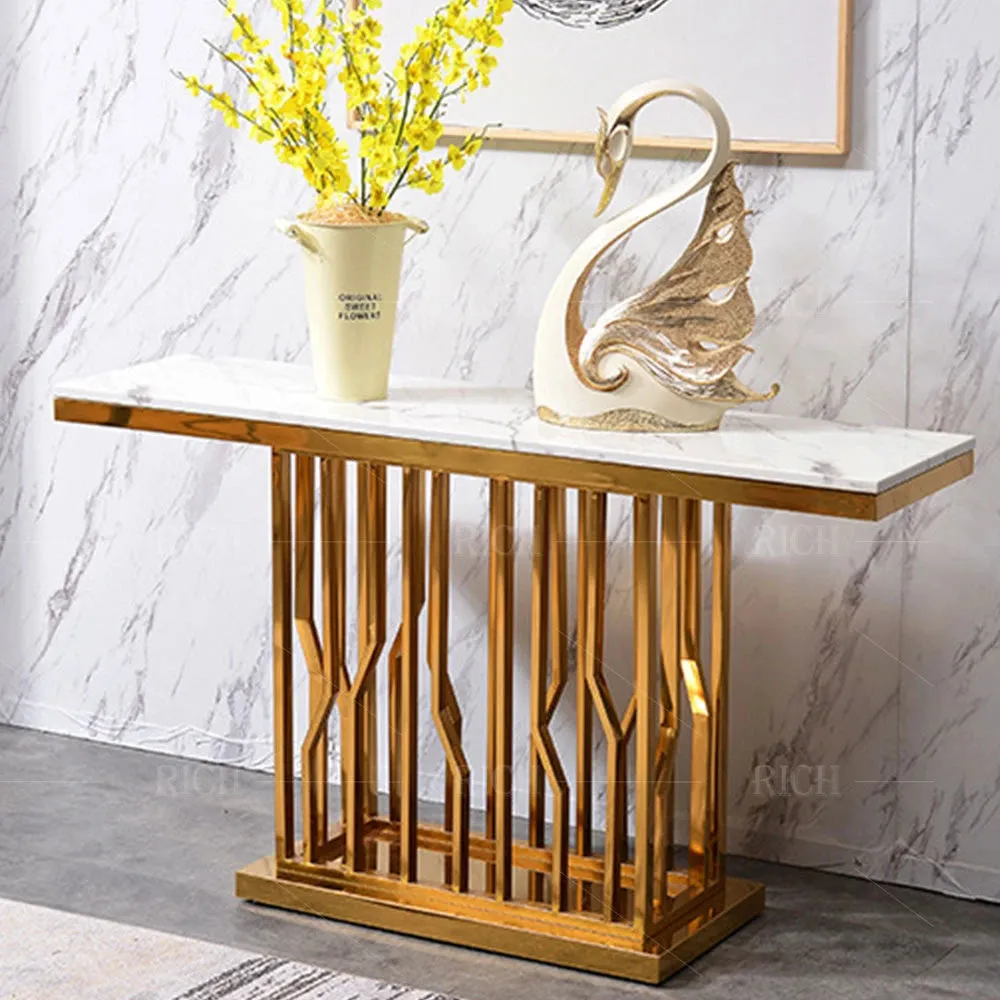 Uniline Golden Console Table - Stainless Steel