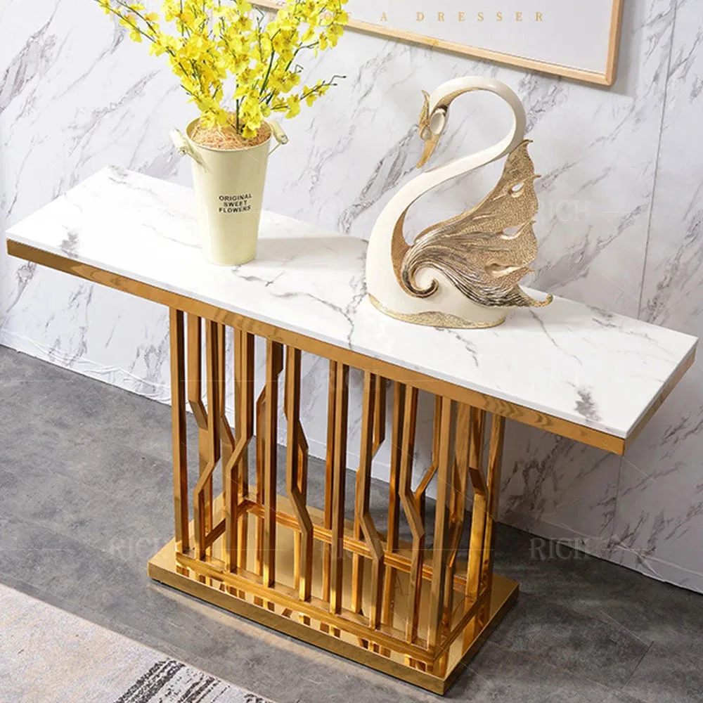 Uniline Golden Console Table - Stainless Steel