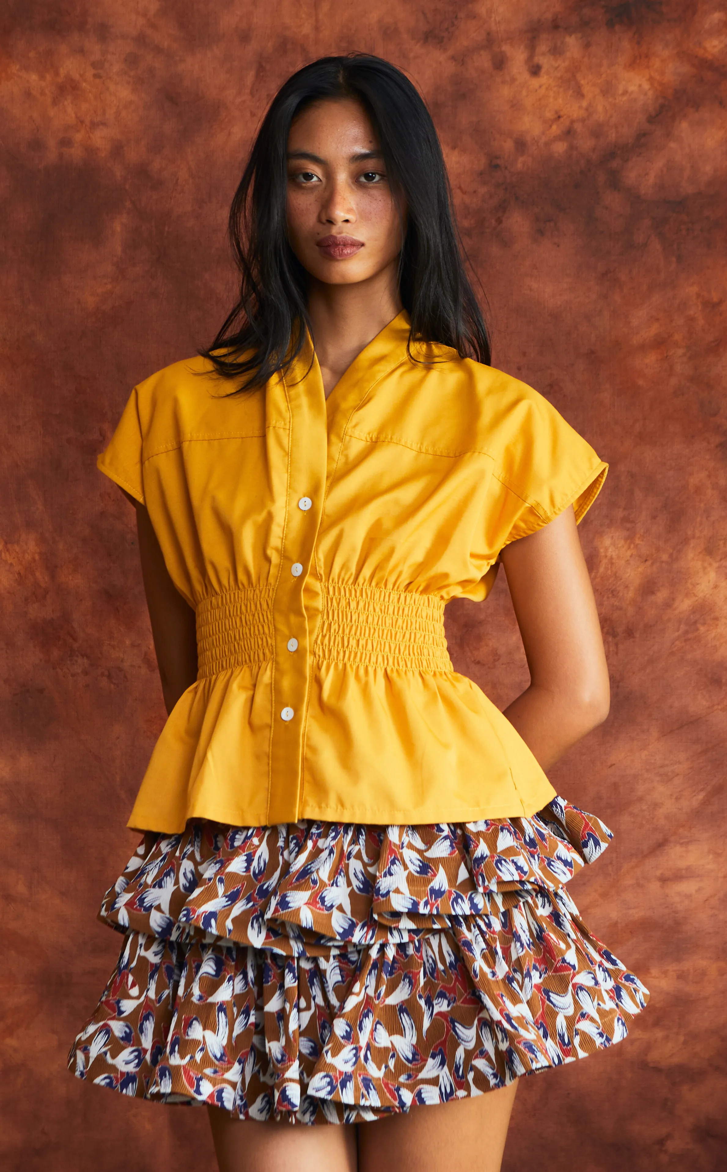 UTAH TOP - MUSTARD POPLIN (PRE-ORDER)