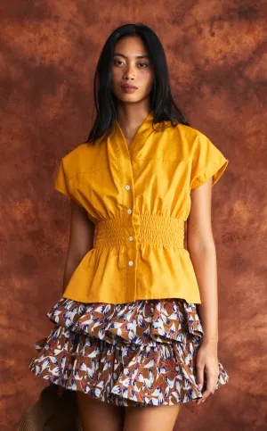 UTAH TOP - MUSTARD POPLIN (PRE-ORDER)