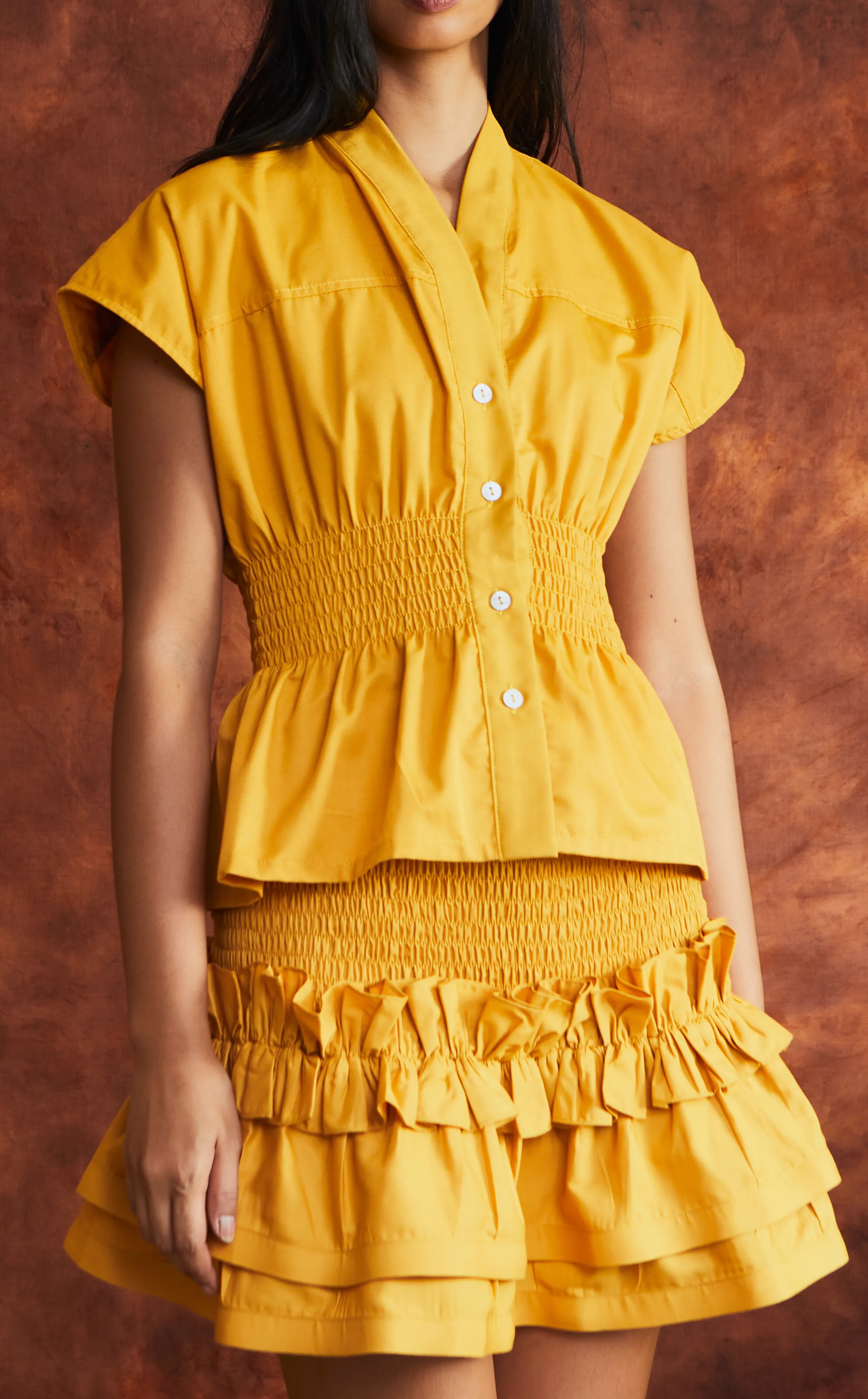 UTAH TOP - MUSTARD POPLIN (PRE-ORDER)