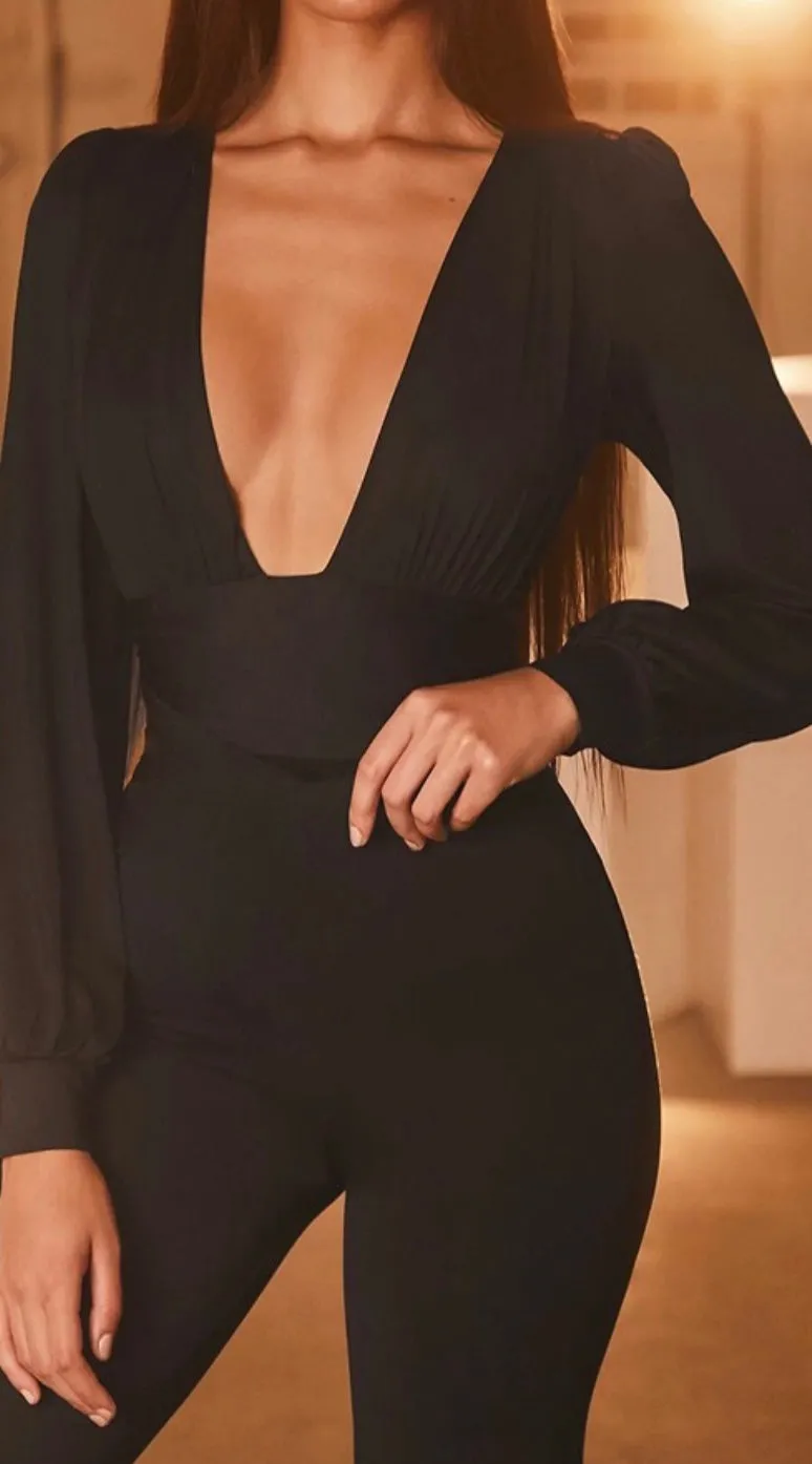 V-Neck Long Sleeve Bodysuit Top