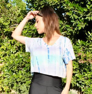 V Neck Tie Dye Crop Top