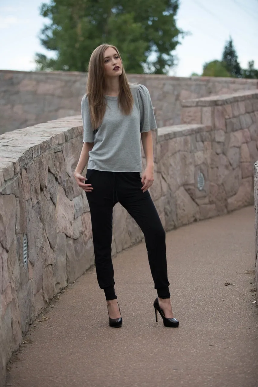 Velvet by Graham & Spencer Astley Fleece Pleated Sleeve Top