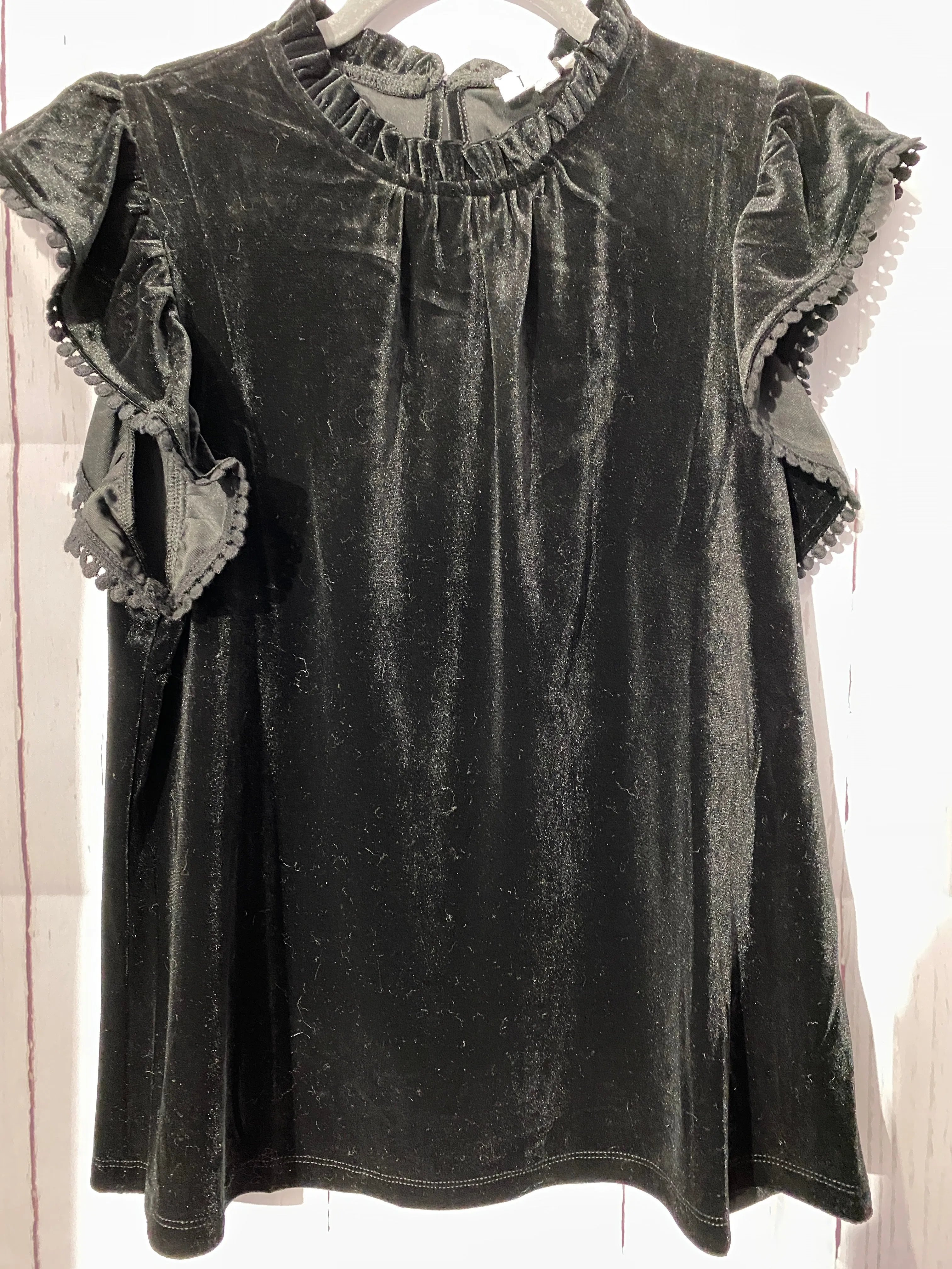 Velvet Flutter Sleeve Top