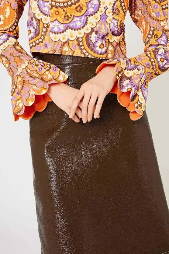 Velvet Printed Blouse