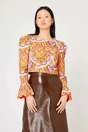 Velvet Printed Blouse