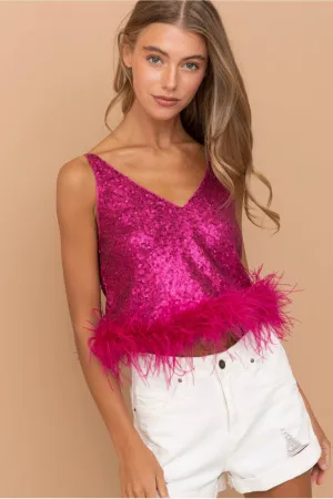 very pink sequin top