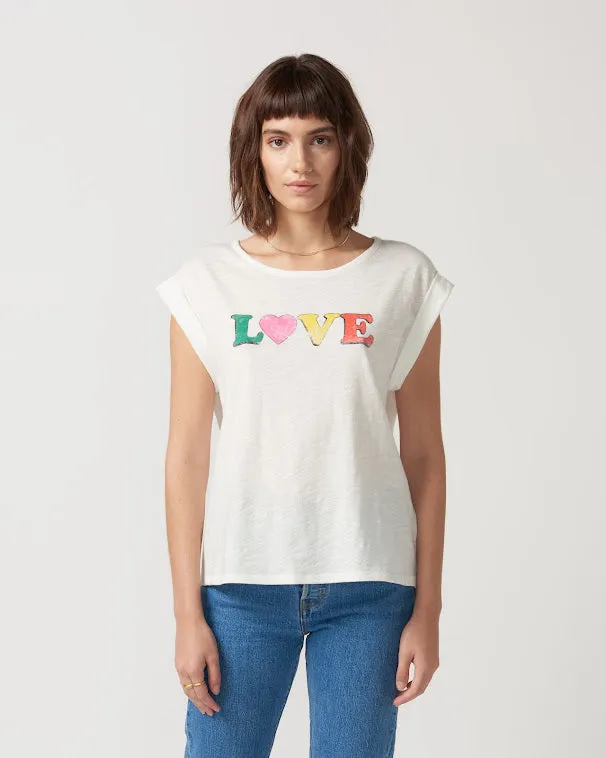 Victoria 'LOVE' Rolled Sleeve Tee