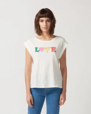 Victoria 'LOVE' Rolled Sleeve Tee