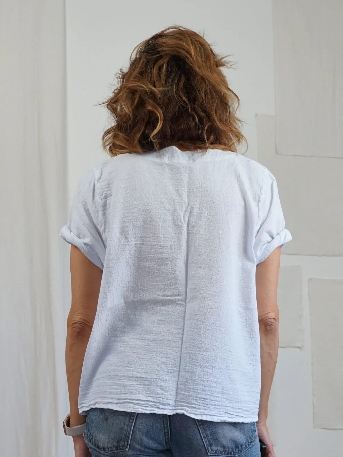 Vintage Crinkle Gauze Top