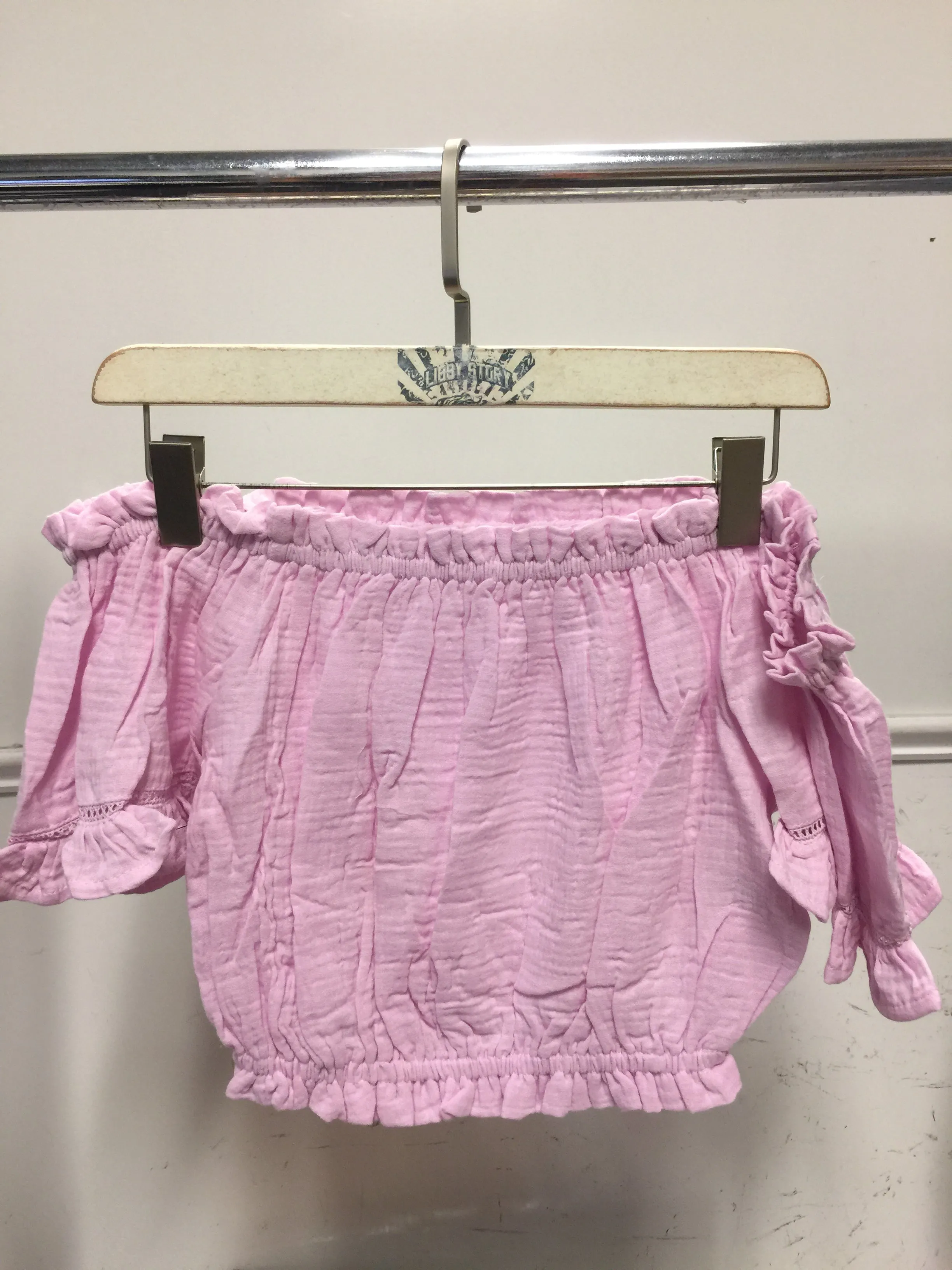 Vintage Havana Off Shoulder Ruffle Top