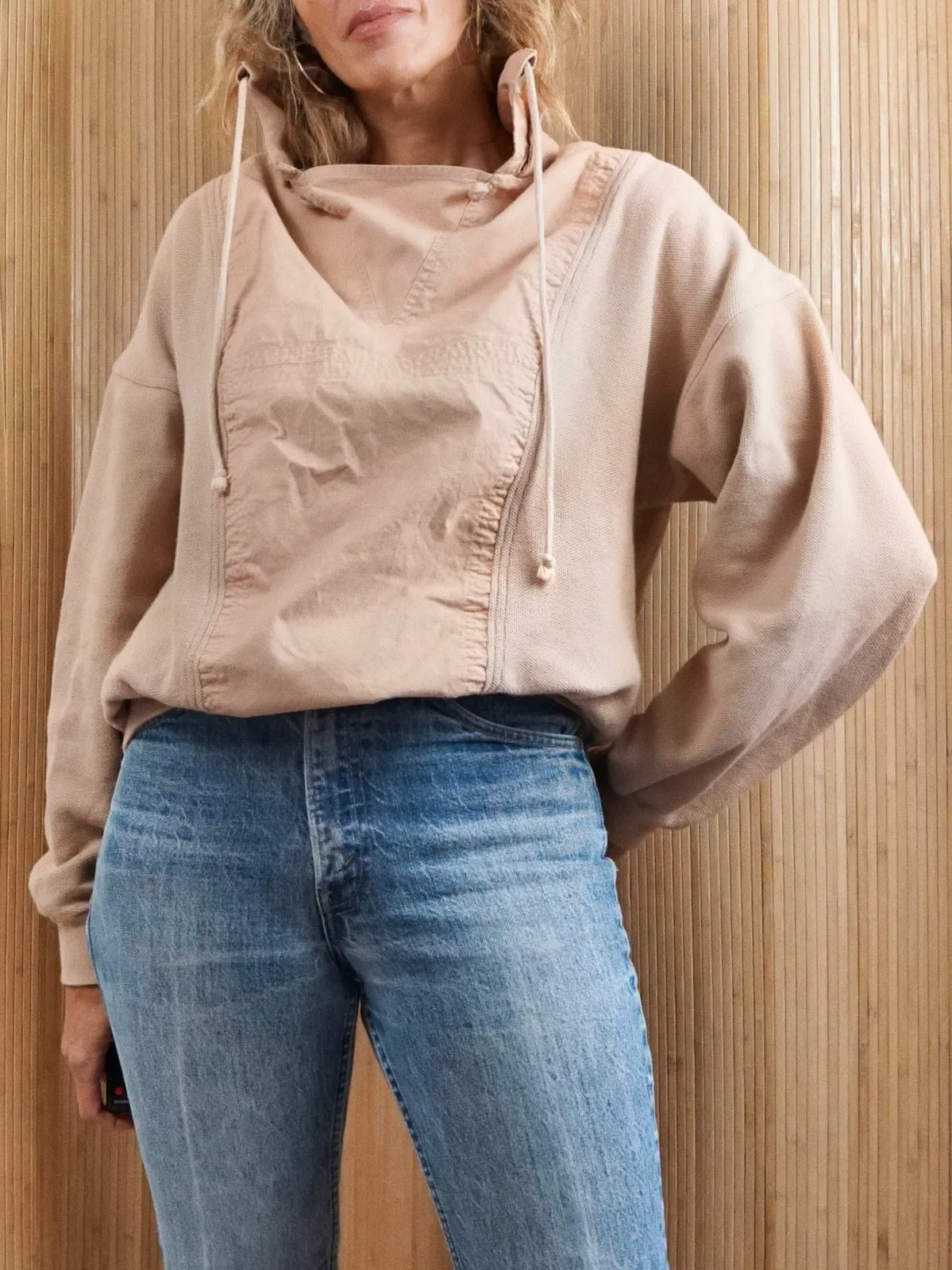 Vintage Neutral Sand Sporty Top