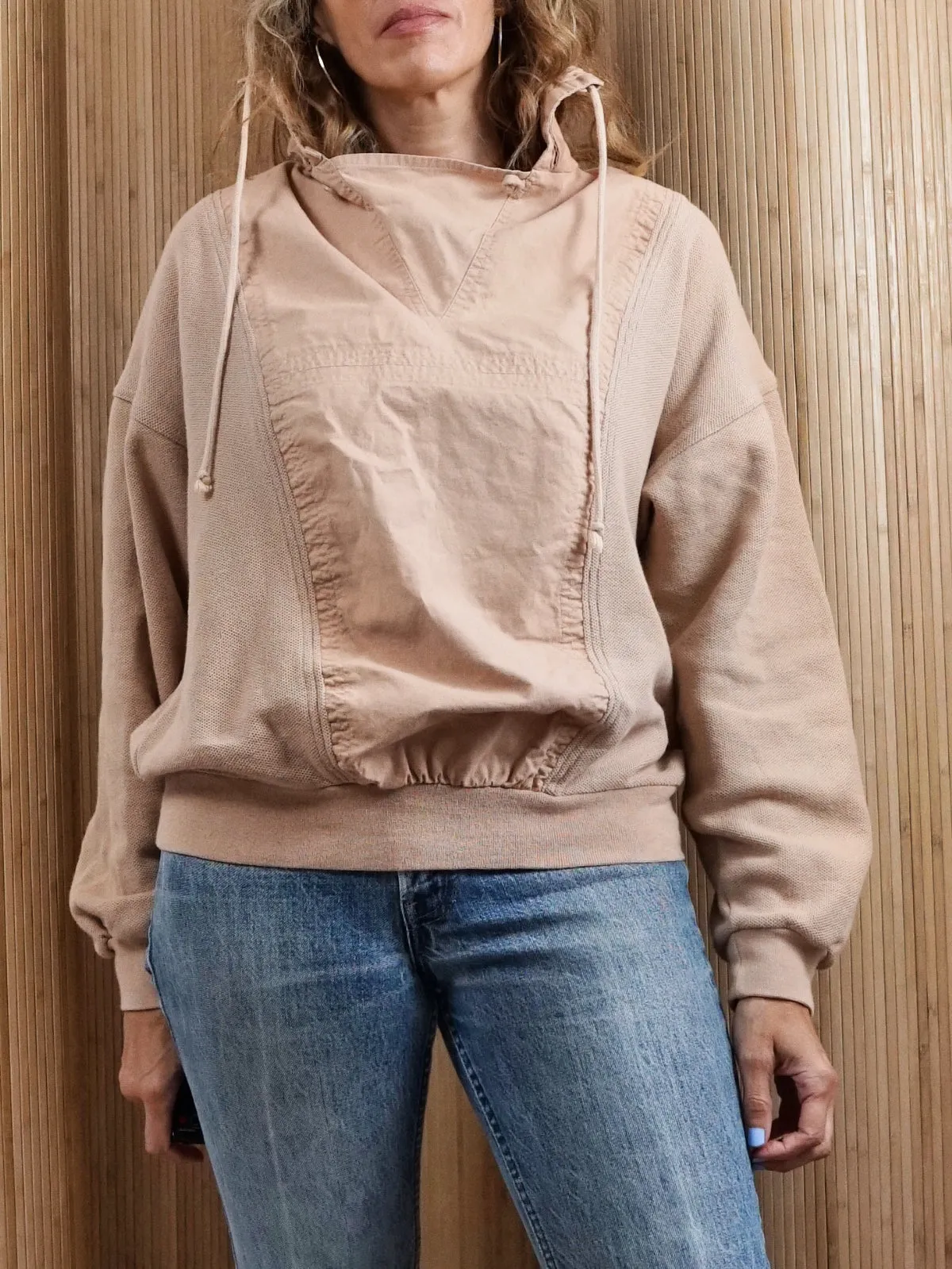 Vintage Neutral Sand Sporty Top