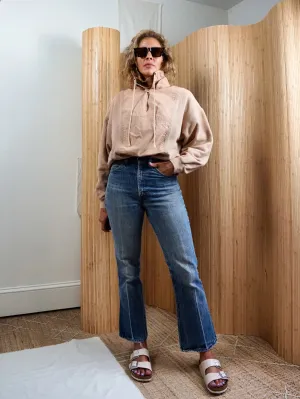 Vintage Neutral Sand Sporty Top