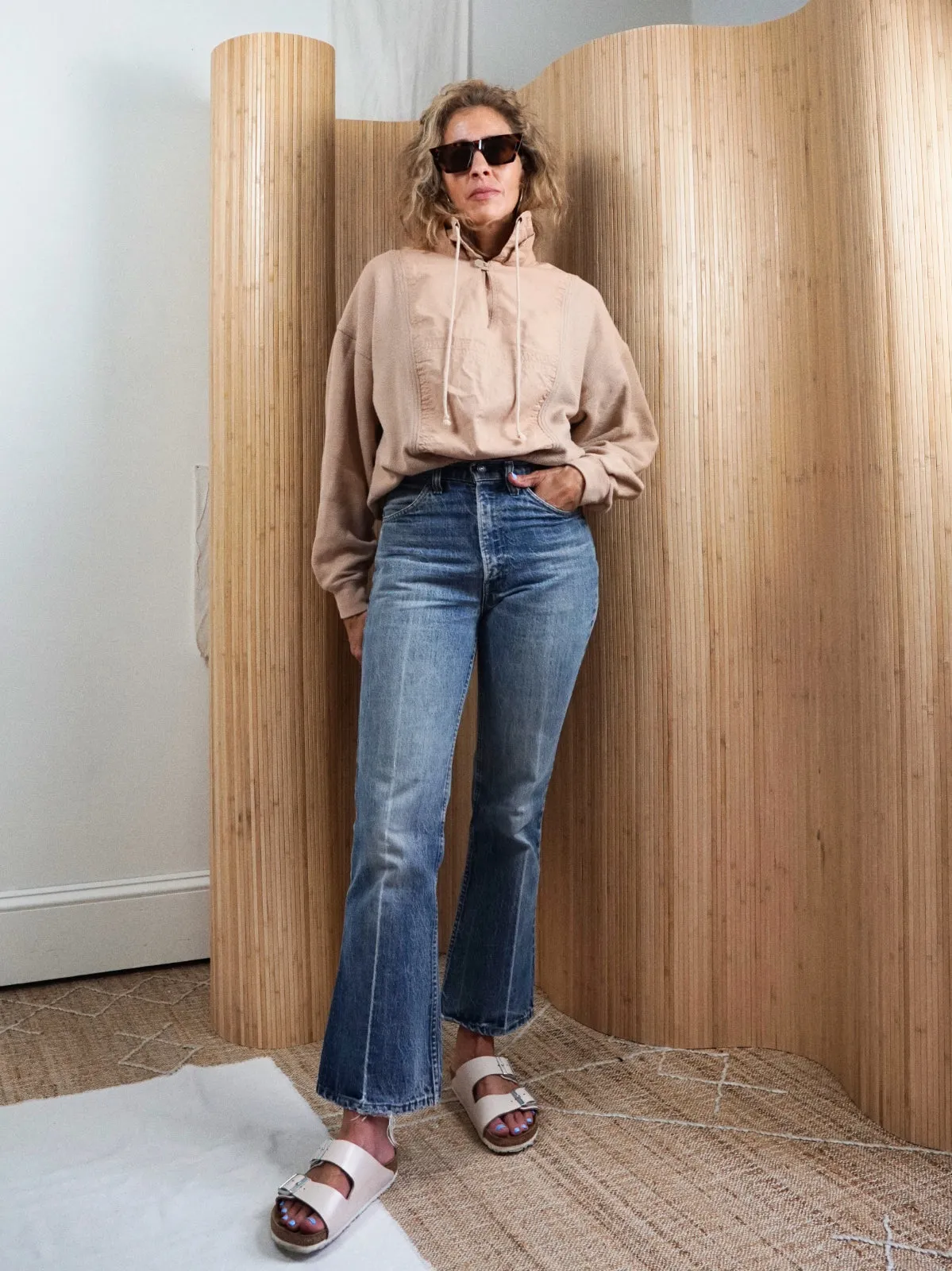 Vintage Neutral Sand Sporty Top