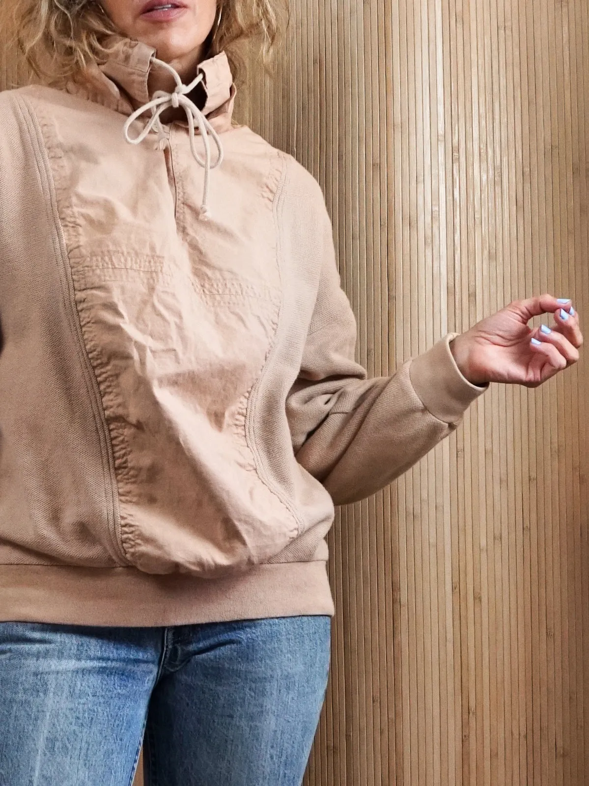 Vintage Neutral Sand Sporty Top