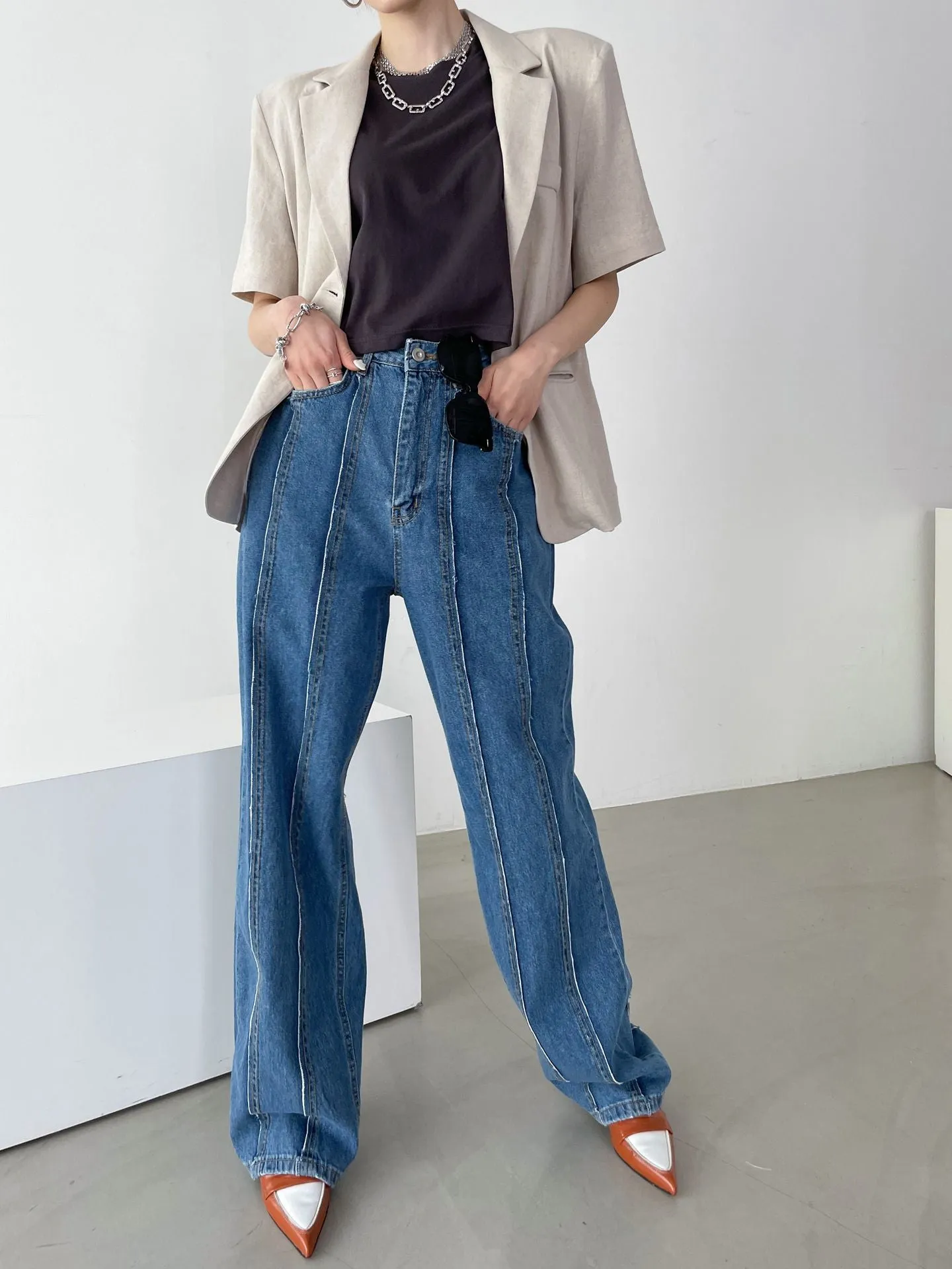 Washed Cotton Pad Crop Tee