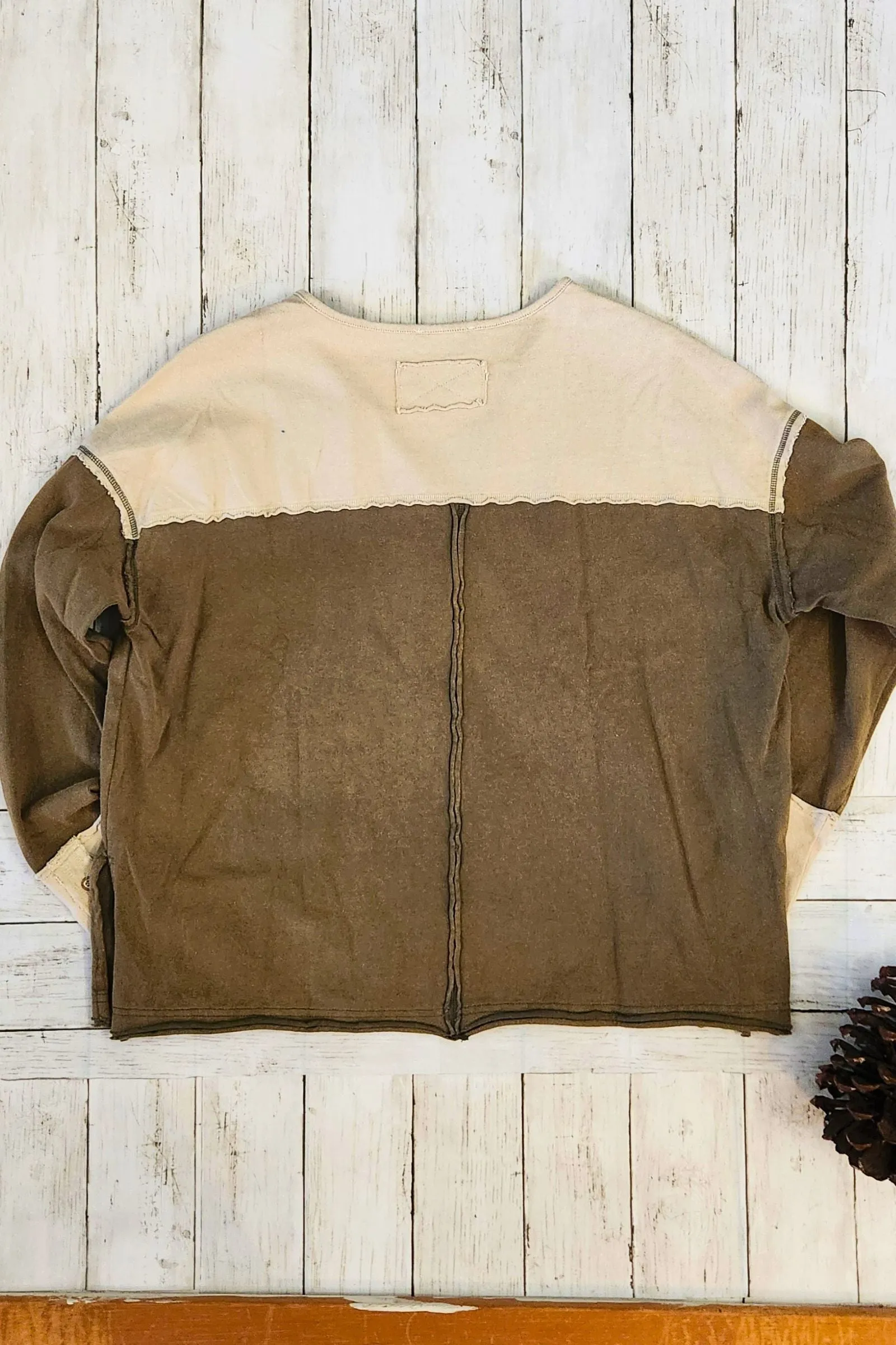 Washed Olive Henley Top