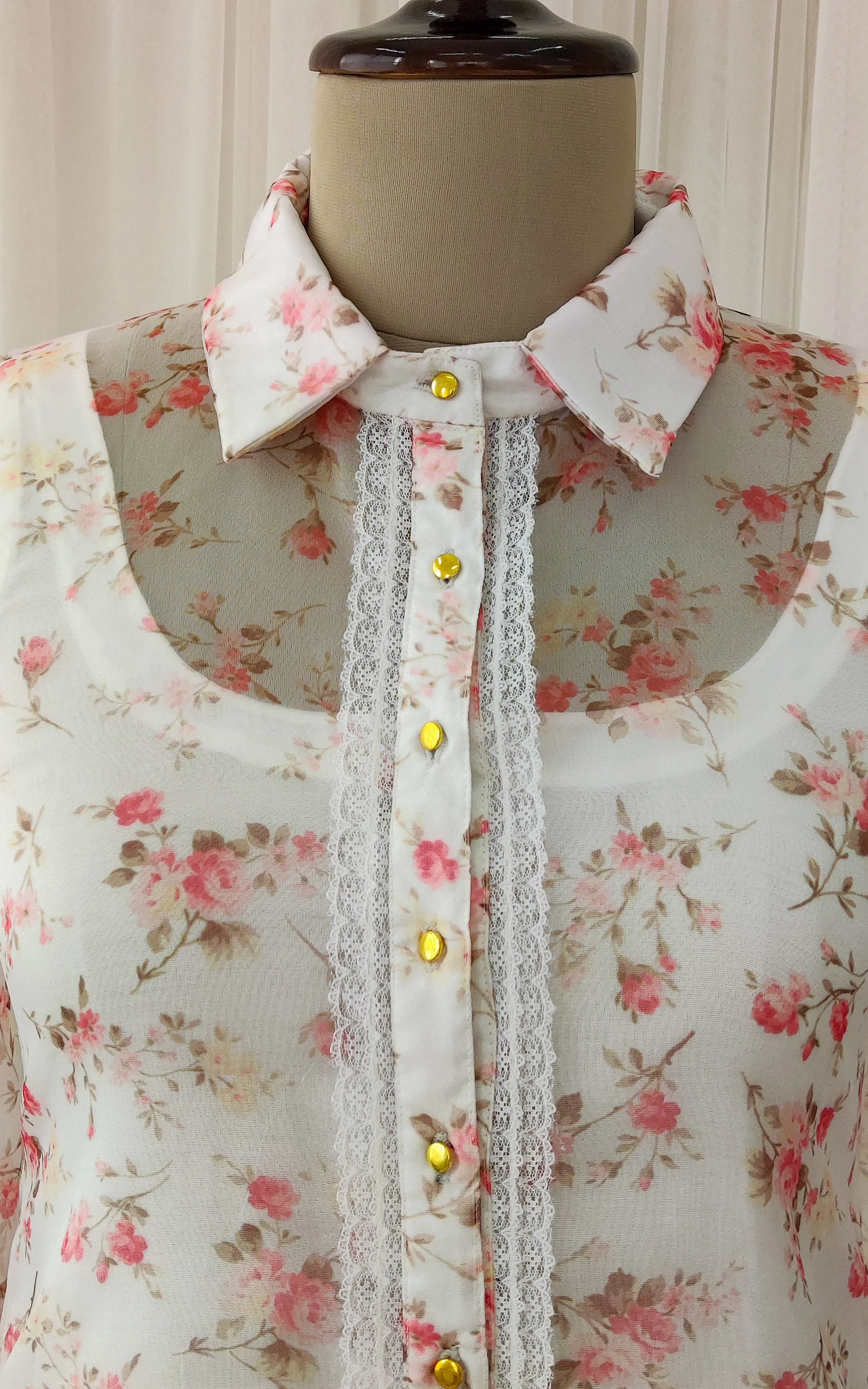 White Floral Organza Shirt