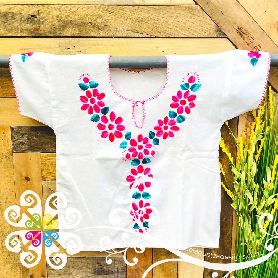 White Floral Women Embroider Top