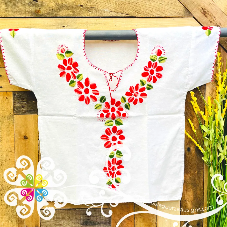 White Floral Women Embroider Top