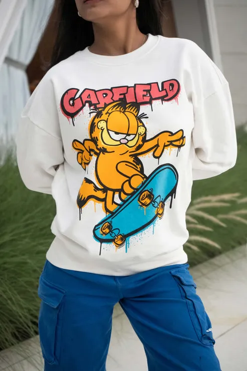 White Garfield Sweatshirt